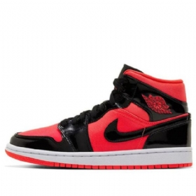 Nike Air Jordan 1 Mid Tops Retro Koripallokengät Naisille Musta Punainen