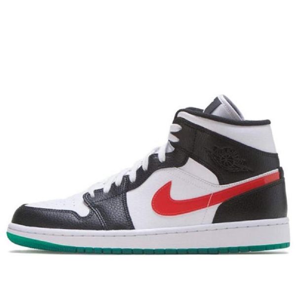 Nike Air Jordan 1 Mid Tops Retro Koripallokengät Naisille Musta Valkoinen