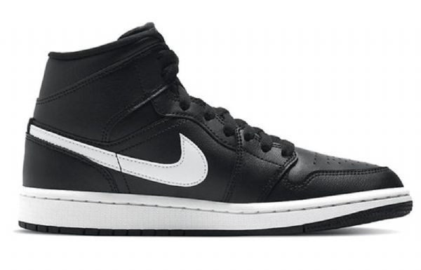 Nike Air Jordan 1 Mid Tops Retro Koripallokengät Naisille Musta Valkoinen