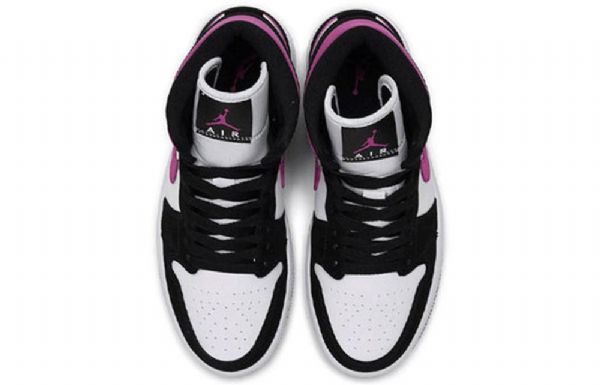 Nike Air Jordan 1 Mid Tops Retro Koripallokengät Naisille Musta Valkoinen Purppura