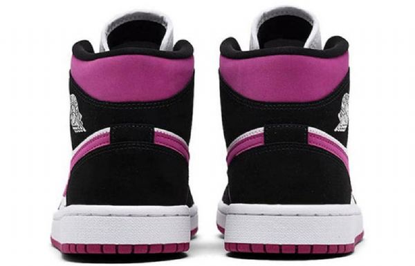 Nike Air Jordan 1 Mid Tops Retro Koripallokengät Naisille Musta Valkoinen Purppura