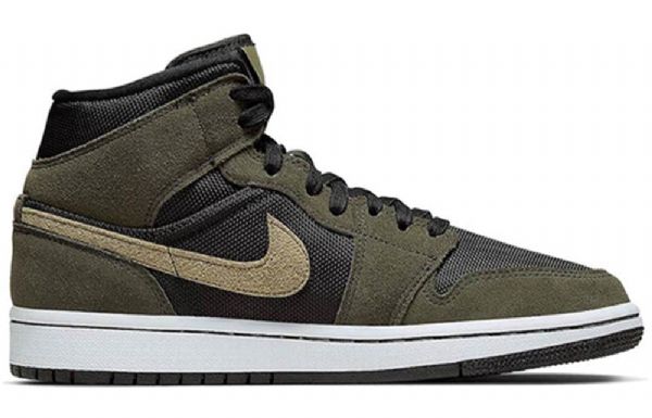 Nike Air Jordan 1 Mid Tops Retro Koripallokengät Naisille Oliivinvihreä