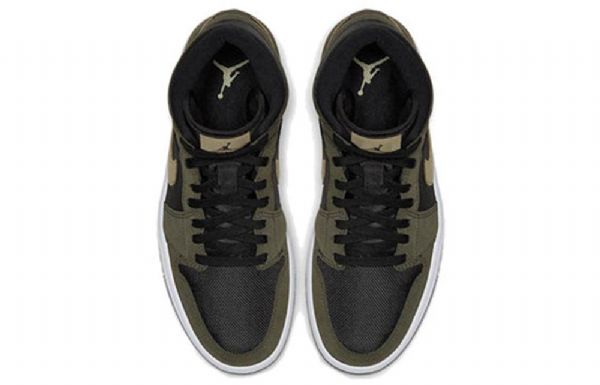 Nike Air Jordan 1 Mid Tops Retro Koripallokengät Naisille Oliivinvihreä
