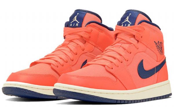 Nike Air Jordan 1 Mid Tops Retro Koripallokengät Naisille Oranssi