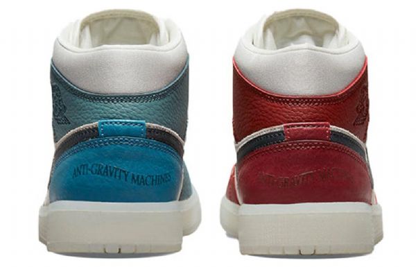 Nike Air Jordan 1 Mid Tops Retro Koripallokengät Naisille Sininen Punainen