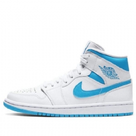 Nike Air Jordan 1 Mid Tops Retro Koripallokengät Naisille Sininen Valkoinen