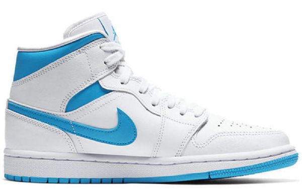 Nike Air Jordan 1 Mid Tops Retro Koripallokengät Naisille Sininen Valkoinen