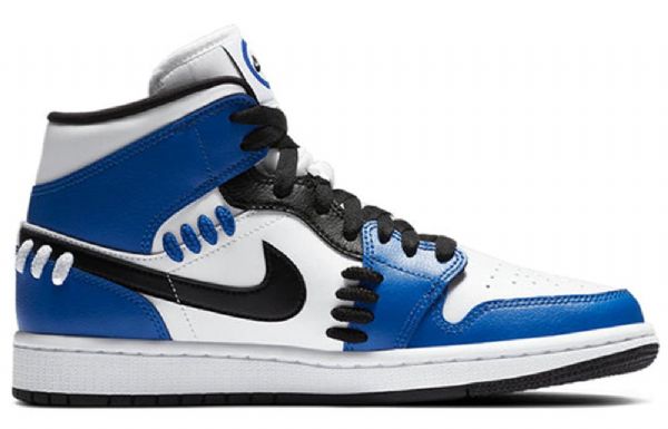 Nike Air Jordan 1 Mid Tops Retro Koripallokengät Naisille Sininen Valkoinen