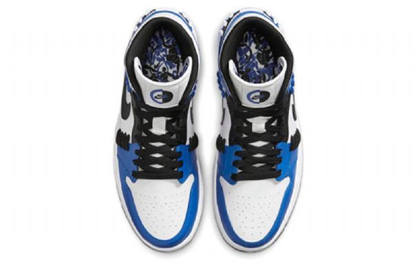 Nike Air Jordan 1 Mid Tops Retro Koripallokengät Naisille Sininen Valkoinen