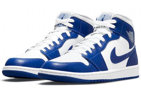 Nike Air Jordan 1 Mid Tops Retro Koripallokengät Naisille Siniset