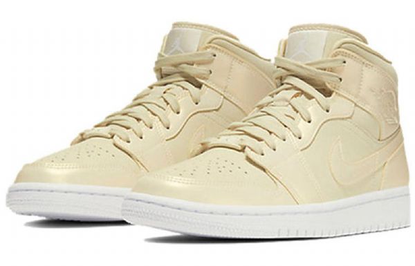 Nike Air Jordan 1 Mid Tops Retro Koripallokengät Naisille Sitruunankeltainen