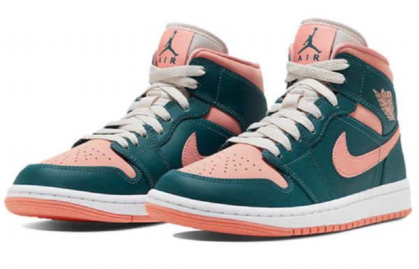 Nike Air Jordan 1 Mid Tops Retro Koripallokengät Naisille Tummanvihreä