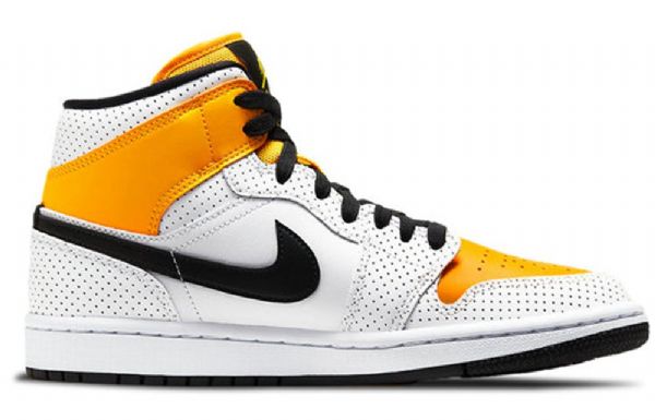 Nike Air Jordan 1 Mid Tops Retro Koripallokengät Naisille Valkoinen Kulta
