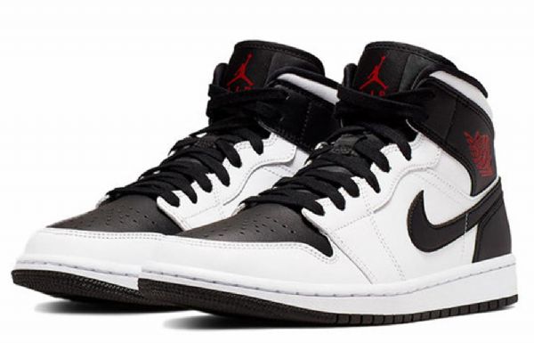 Nike Air Jordan 1 Mid Tops Retro Koripallokengät Naisille Valkoinen Musta