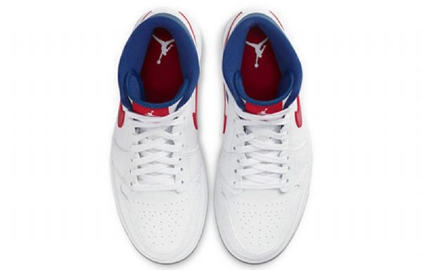 Nike Air Jordan 1 Mid Tops Retro Koripallokengät Naisille Valkoinen Sininen Punainen