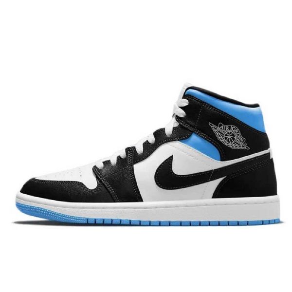 Nike Air Jordan 1 Mid Tops Royal Kengät Naisille Sininen Musta Valkoinen