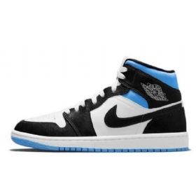 Nike Air Jordan 1 Mid Tops Royal Kengät Naisille Sininen Musta Valkoinen
