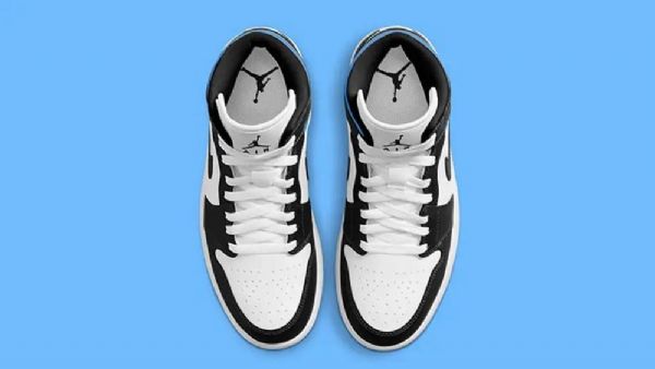 Nike Air Jordan 1 Mid Tops Royal Kengät Naisille Sininen Musta Valkoinen