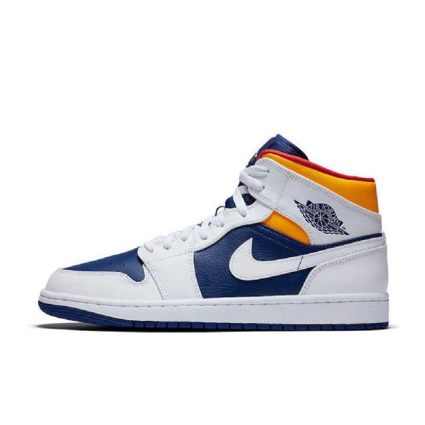 Nike Air Jordan 1 Mid Tops Royal Laser Kengät Miehille Sininen Oranssi