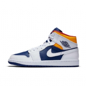 Nike Air Jordan 1 Mid Tops Royal Laser Kengät Miehille Sininen Oranssi
