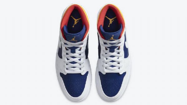 Nike Air Jordan 1 Mid Tops Royal Laser Kengät Miehille Sininen Oranssi