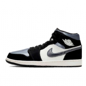 Nike Air Jordan 1 Mid Tops Satiinikengät Miehille Harmaa