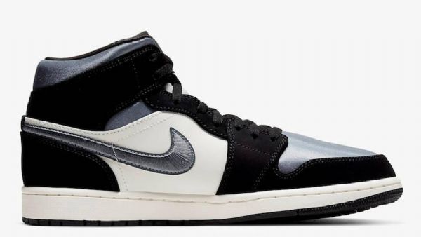 Nike Air Jordan 1 Mid Tops Satiinikengät Miehille Harmaa