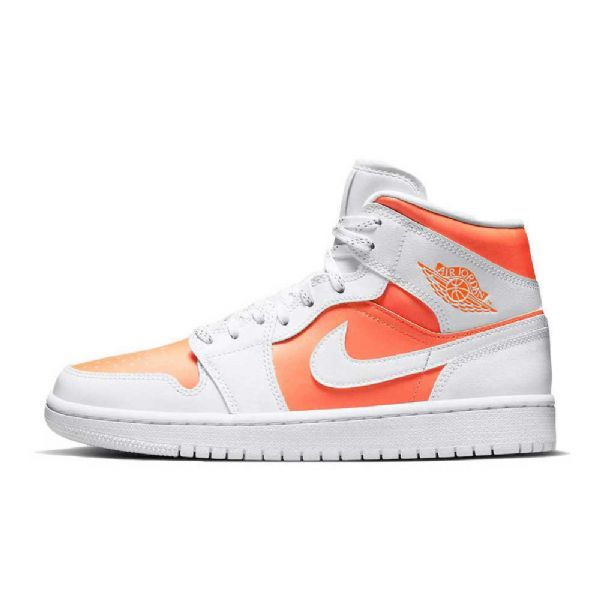 Nike Air Jordan 1 Mid Tops Se Bright Citrus Kengät Miehille Valkooranssi