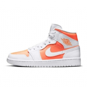 Nike Air Jordan 1 Mid Tops Se Bright Citrus Kengät Miehille Valkooranssi