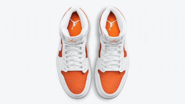 Nike Air Jordan 1 Mid Tops Se Bright Citrus Kengät Miehille Valkooranssi