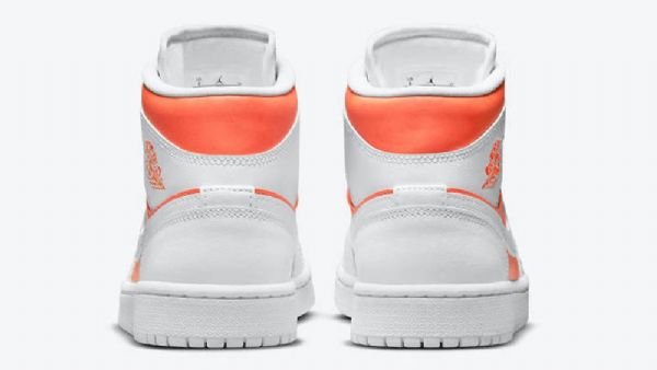 Nike Air Jordan 1 Mid Tops Se Bright Citrus Kengät Miehille Valkooranssi