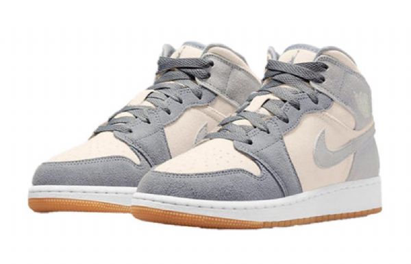 Nike Air Jordan 1 Mid Tops Se Gs Koripallokengät Miehille Harmaa