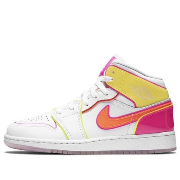Nike Air Jordan 1 Mid Tops Se Gs Koripallokengät Miehille Valkoinen