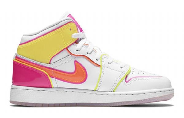 Nike Air Jordan 1 Mid Tops Se Gs Koripallokengät Miehille Valkoinen
