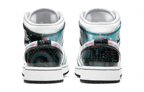 Nike Air Jordan 1 Mid Tops Se Gs Koripallokengät Miehille Valkoinen Musta