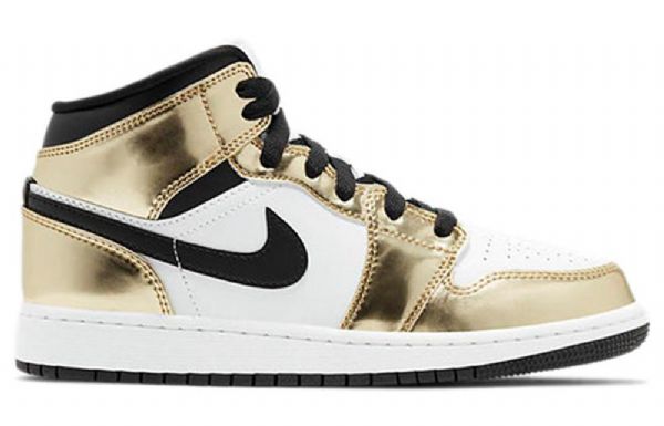 Nike Air Jordan 1 Mid Tops Se Gs Koripallokengät Miesten Kulta