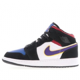 Nike Air Jordan 1 Mid Tops Se Gs Koripallokengät Miesten Musta Sininen