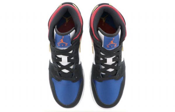 Nike Air Jordan 1 Mid Tops Se Gs Koripallokengät Miesten Musta Sininen