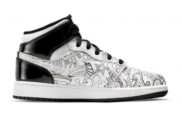Nike Air Jordan 1 Mid Tops Se Gs Koripallokengät Miesten Musta Valkoinen