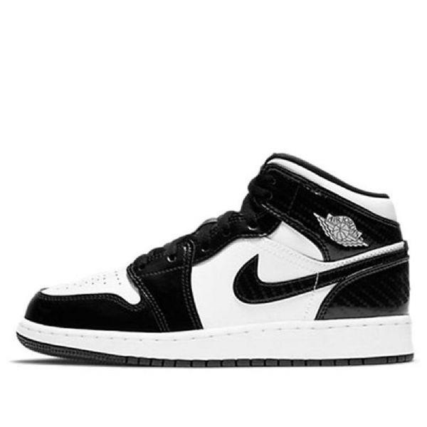 Nike Air Jordan 1 Mid Tops Se Gs Koripallokengät Miesten Musta Valkoinen