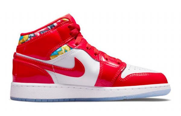 Nike Air Jordan 1 Mid Tops Se Gs Koripallokengät Miesten Punainen Valkoinen