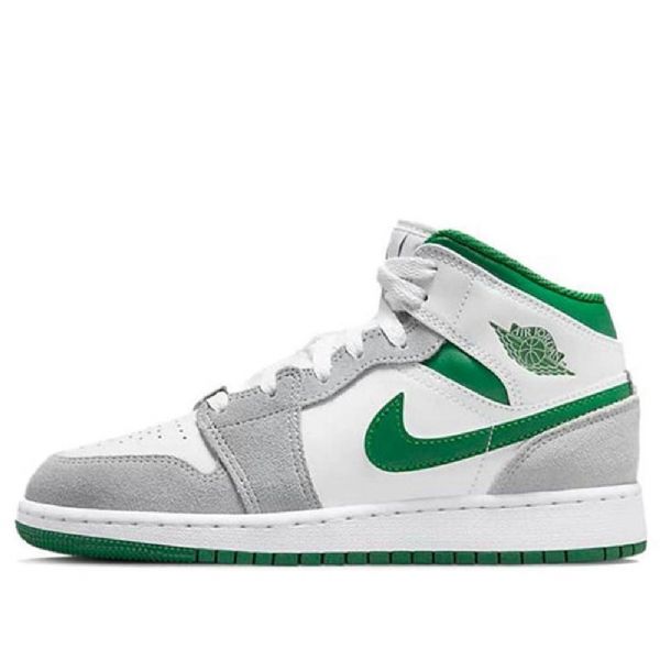 Nike Air Jordan 1 Mid Tops Se Gs Retro Koripallokengät Miehille Harmaa Vihreä