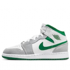 Nike Air Jordan 1 Mid Tops Se Gs Retro Koripallokengät Miehille Harmaa Vihreä