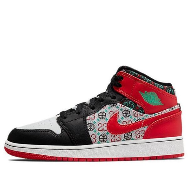 Nike Air Jordan 1 Mid Tops Se Gs Retro Koripallokengät Miehille Musta Punainen