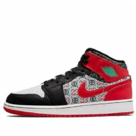 Nike Air Jordan 1 Mid Tops Se Gs Retro Koripallokengät Miehille Musta Punainen