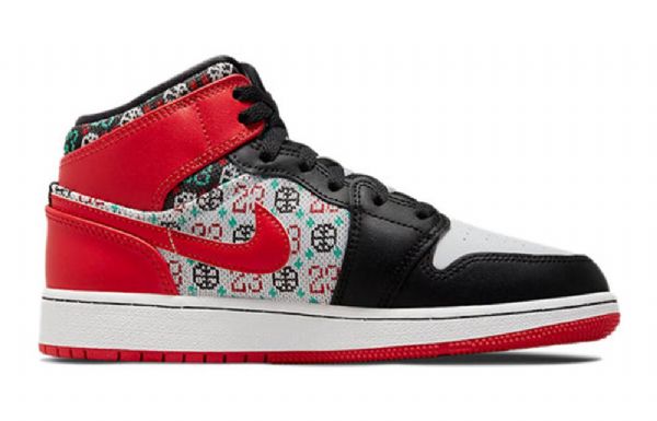 Nike Air Jordan 1 Mid Tops Se Gs Retro Koripallokengät Miehille Musta Punainen