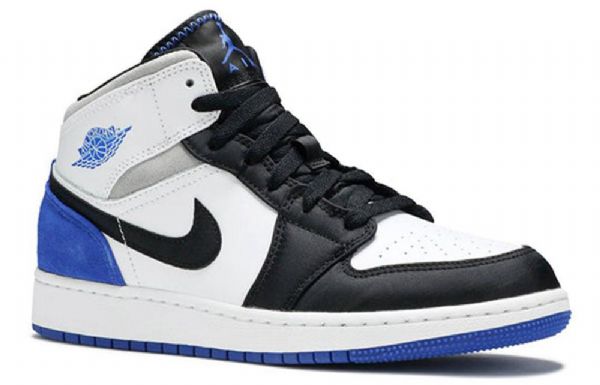 Nike Air Jordan 1 Mid Tops Se Gs Retro Koripallokengät Miehille Royal Sininen Musta