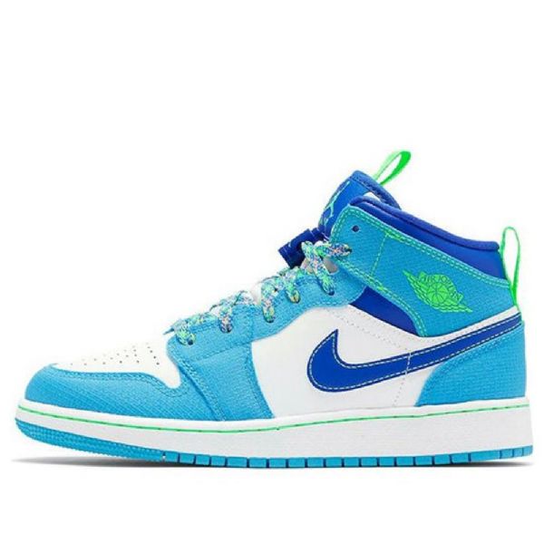 Nike Air Jordan 1 Mid Tops Se Gs Retro Koripallokengät Miehille Sininen Valkoinen