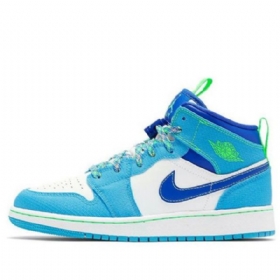 Nike Air Jordan 1 Mid Tops Se Gs Retro Koripallokengät Miehille Sininen Valkoinen