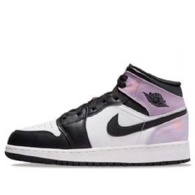 Nike Air Jordan 1 Mid Tops Se Gs Zen Master Kengät Miehille Purppura Musta Valkoinen